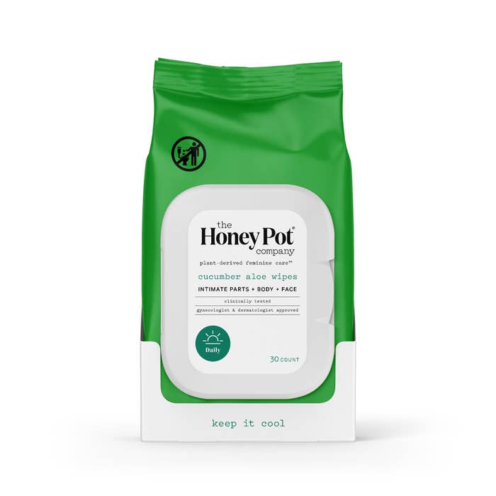 Cucumber Aloe The Honey Pot Intimate Wipes product imagery