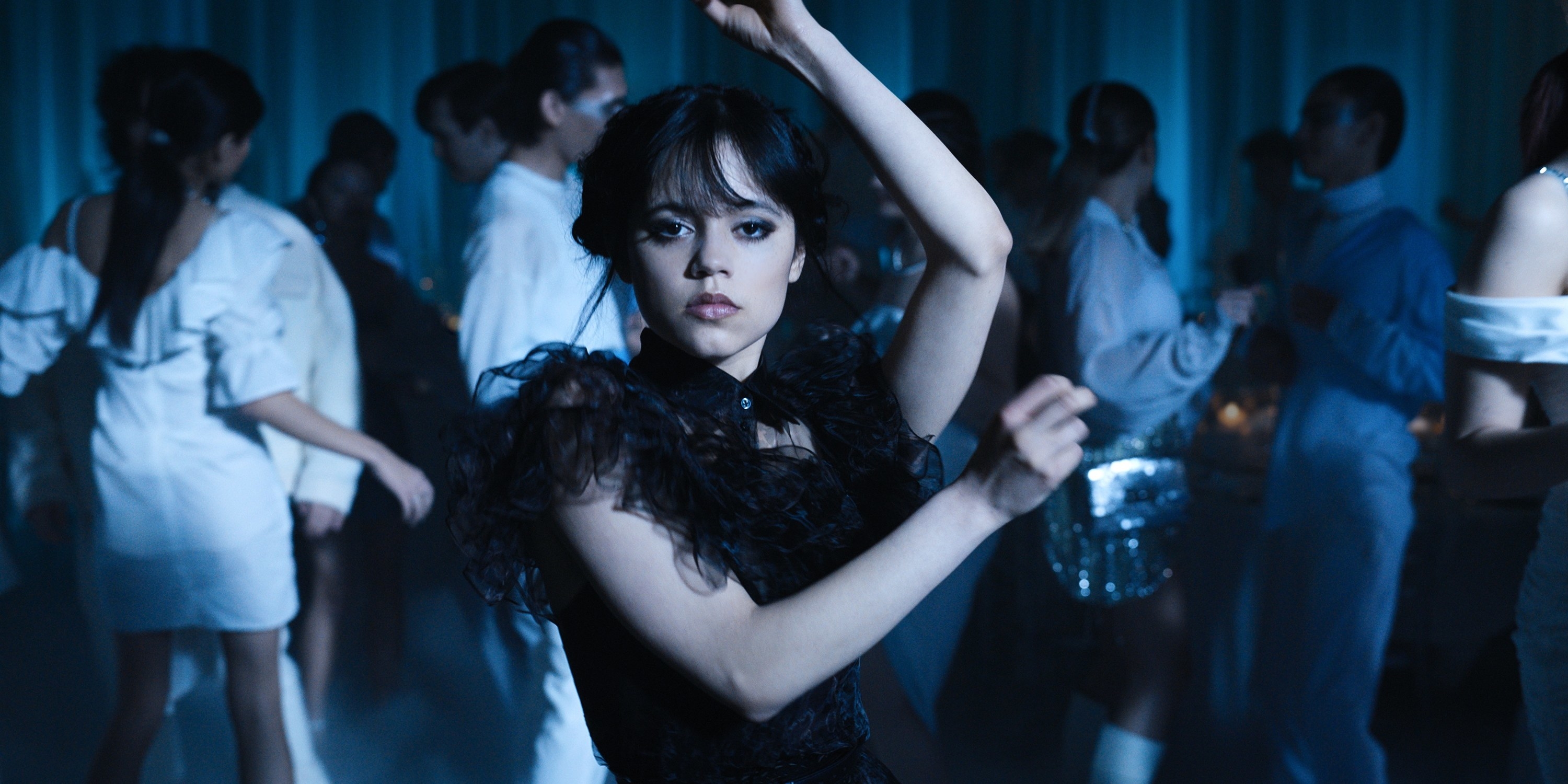 Wednesday Addams dancing at a school dance