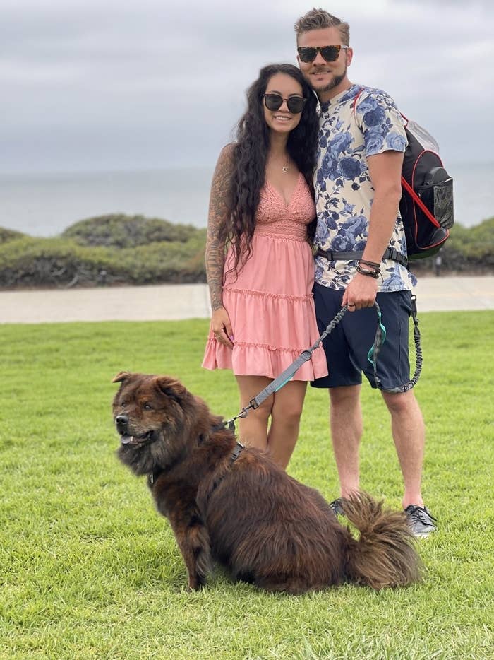 the author and her boyfriend and dog