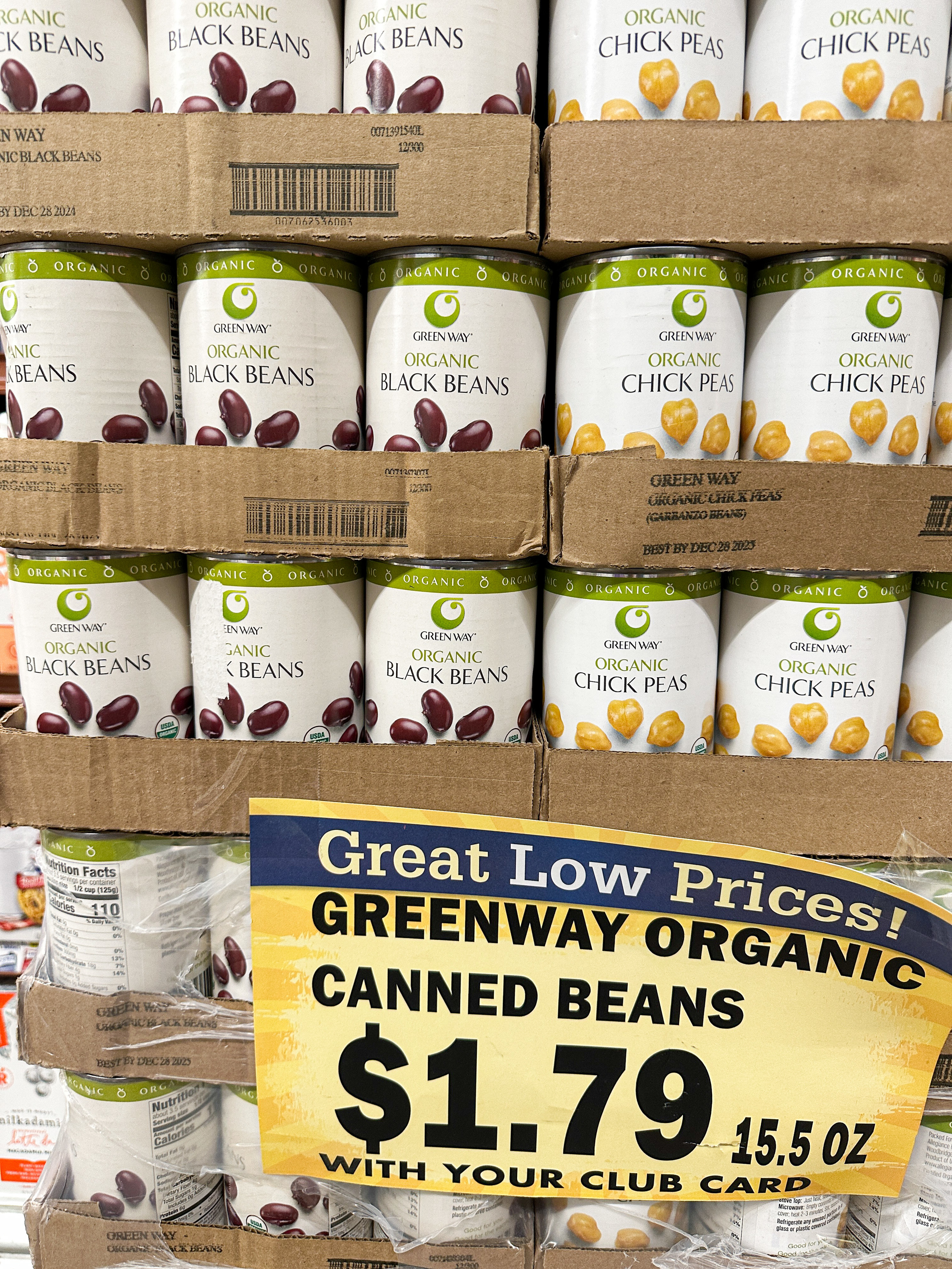 organic canned beans for $1.79
