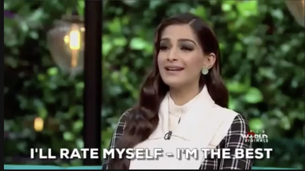 a girl saying, &quot;i'll rate myself — i'm the best.&quot;