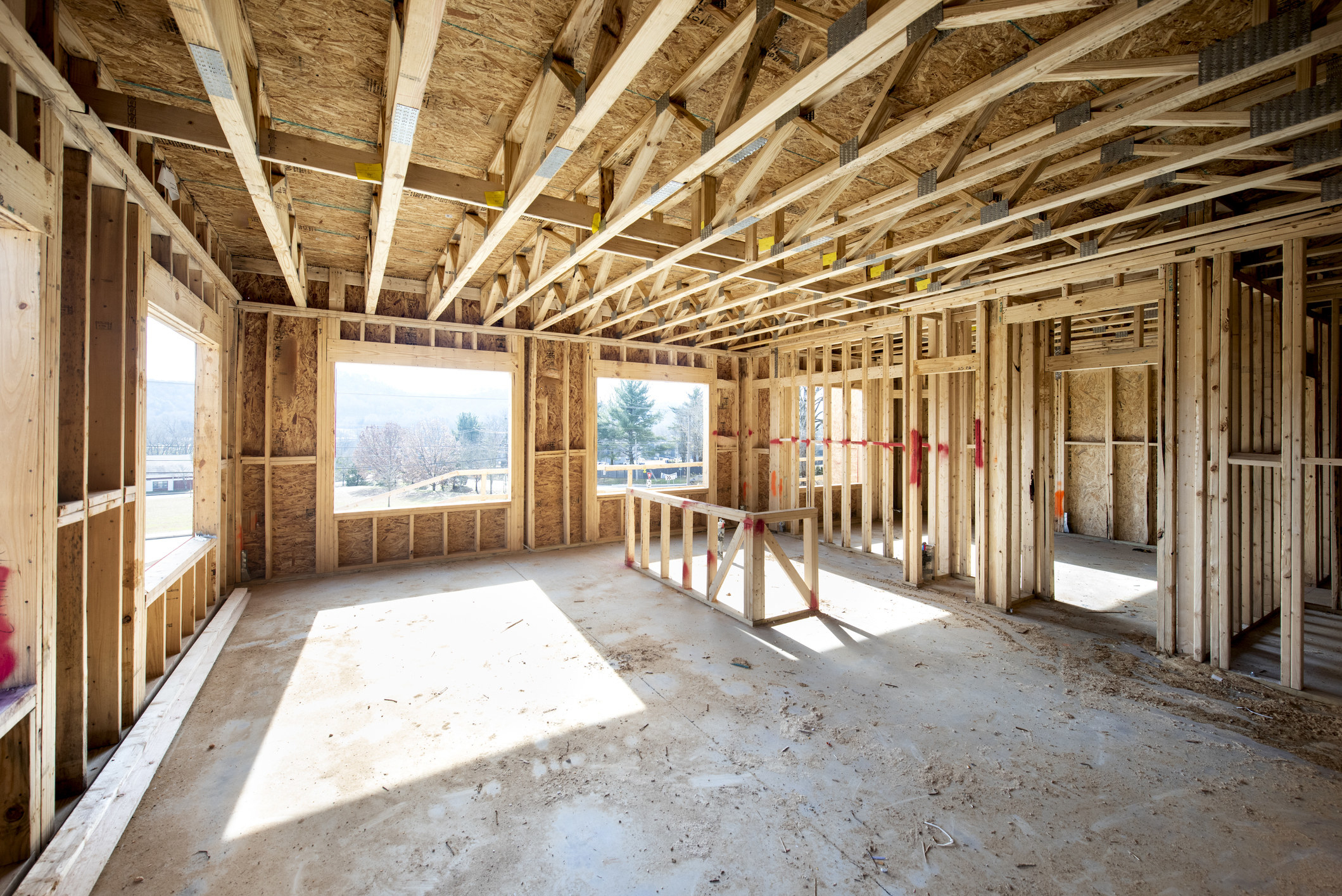 inside of a house being built