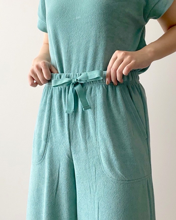 GUのオススメのファッション「ソフトパイルラウンジセット(半袖&amp;amp;7分丈)」