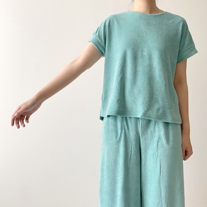 GUのオススメのファッション「ソフトパイルラウンジセット(半袖&amp;amp;7分丈)」