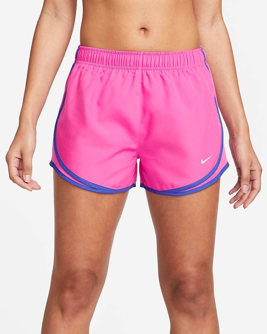 Image of model wearing pink shorts