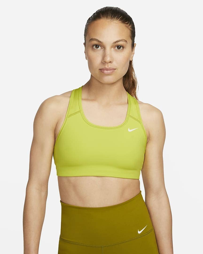 NIKE Nike Swoosh Women's Medium-Support Non-Padded Sports Bra, Brick red  Women's Athletic Tops