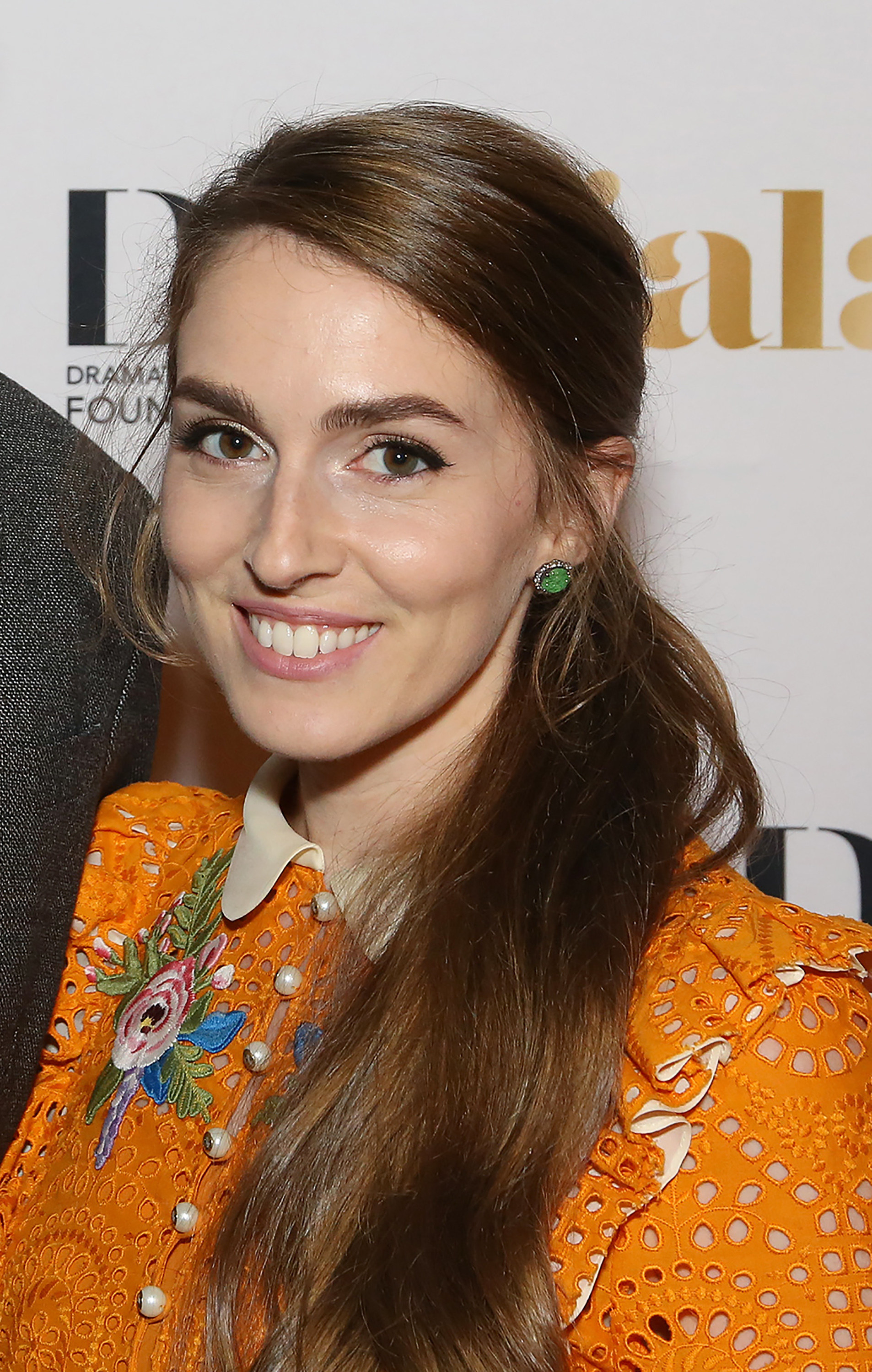 Close-up of Anna at a media event