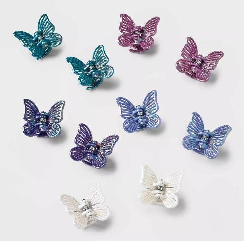 The butterfly clips in multiple colors
