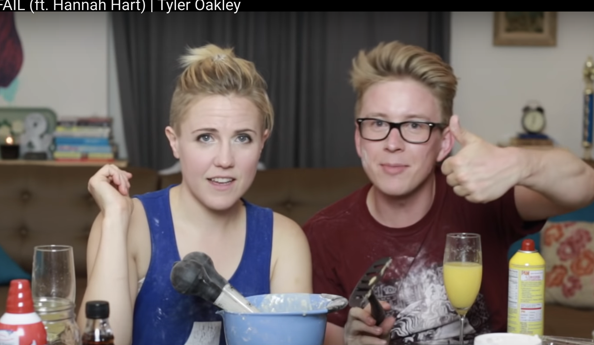 Closeup of Hannah Hart and Tyler Oakley