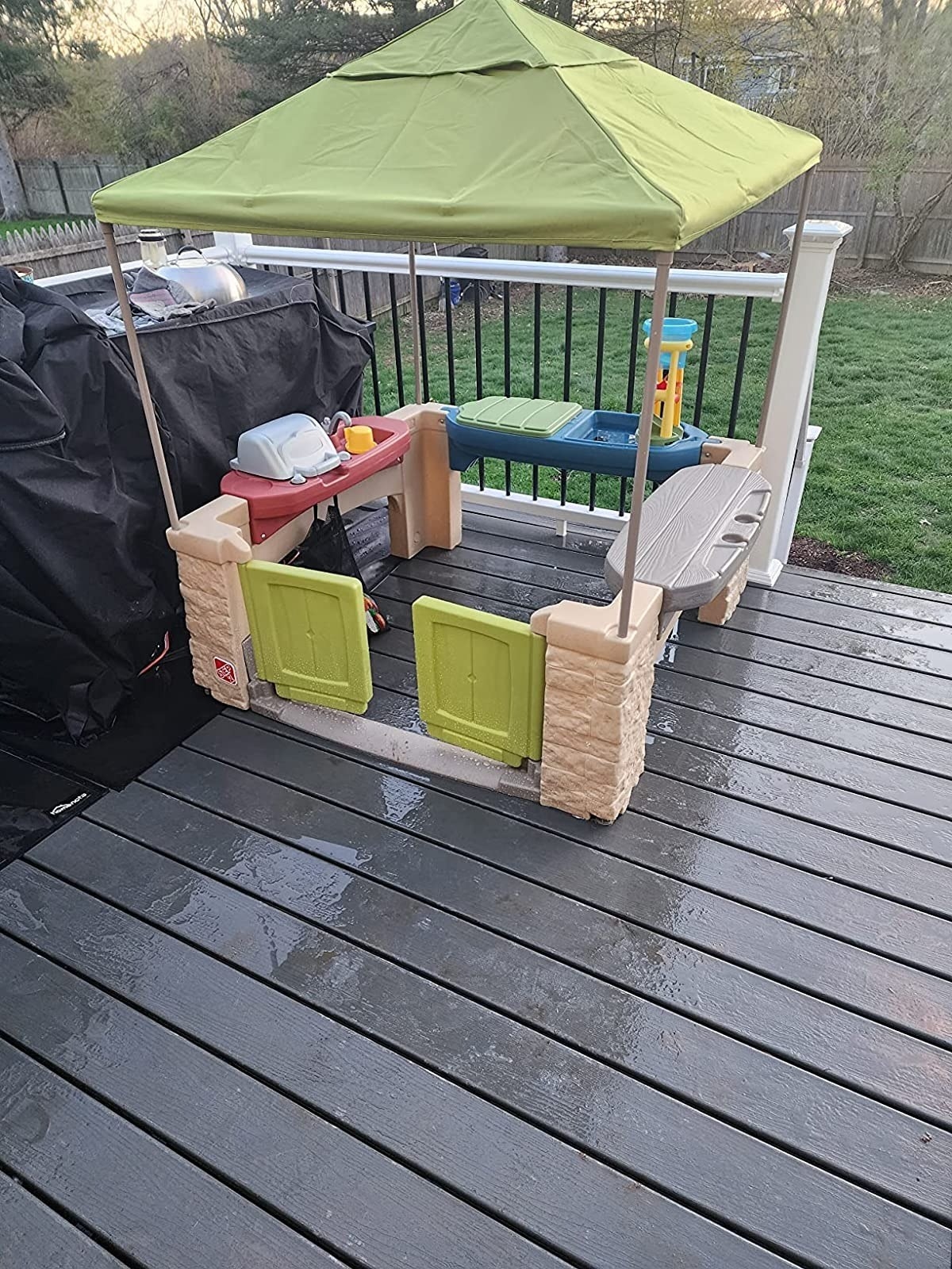 Playset on a porch