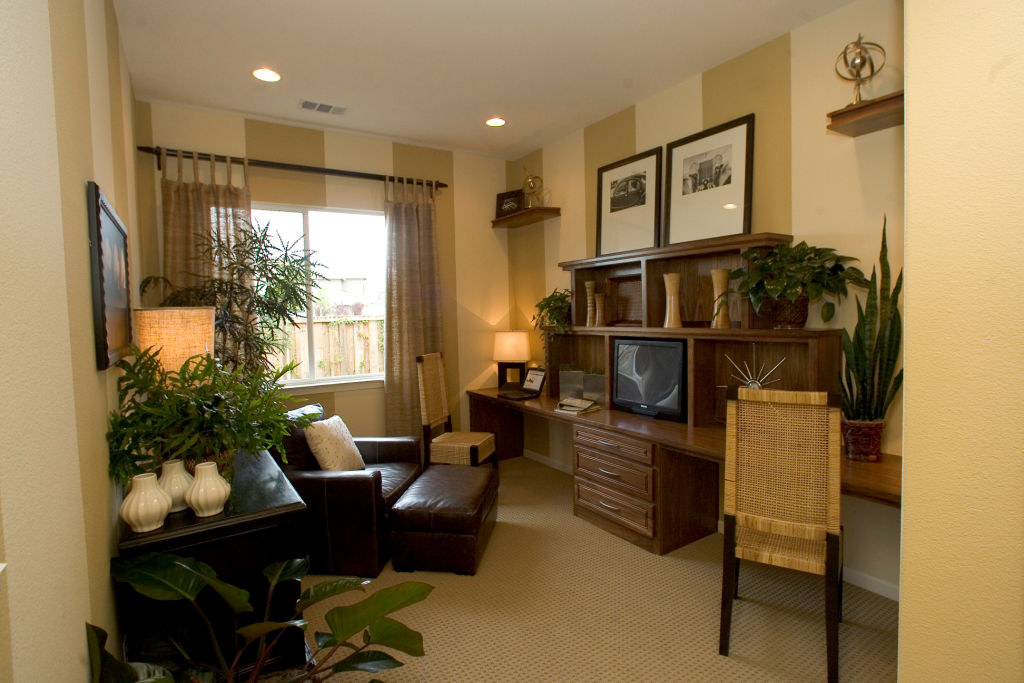 wood furniture in a living room