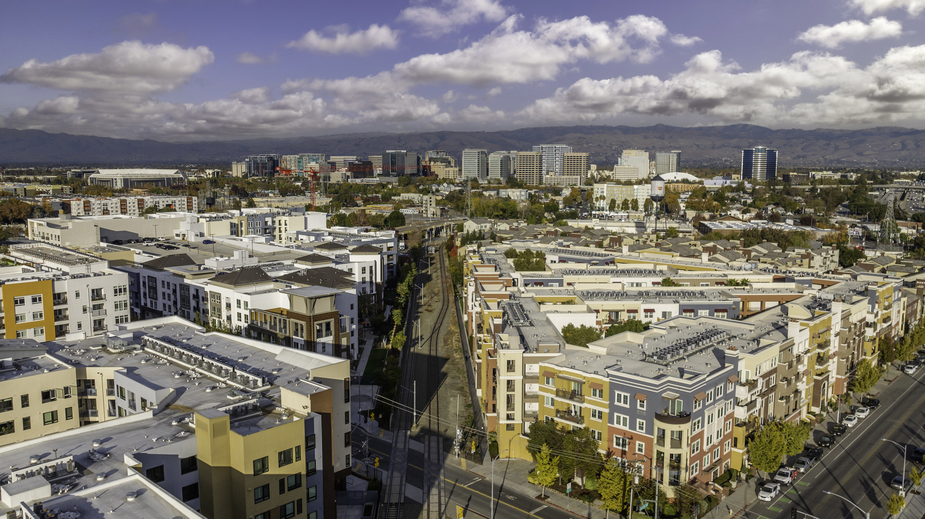 High quality aerial stock photos of downtown San Jose California