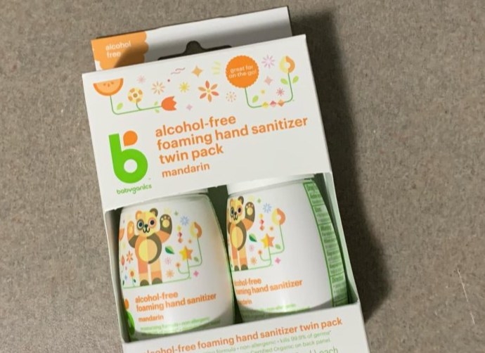 Bottles of the alcohol-free hand sanitizer