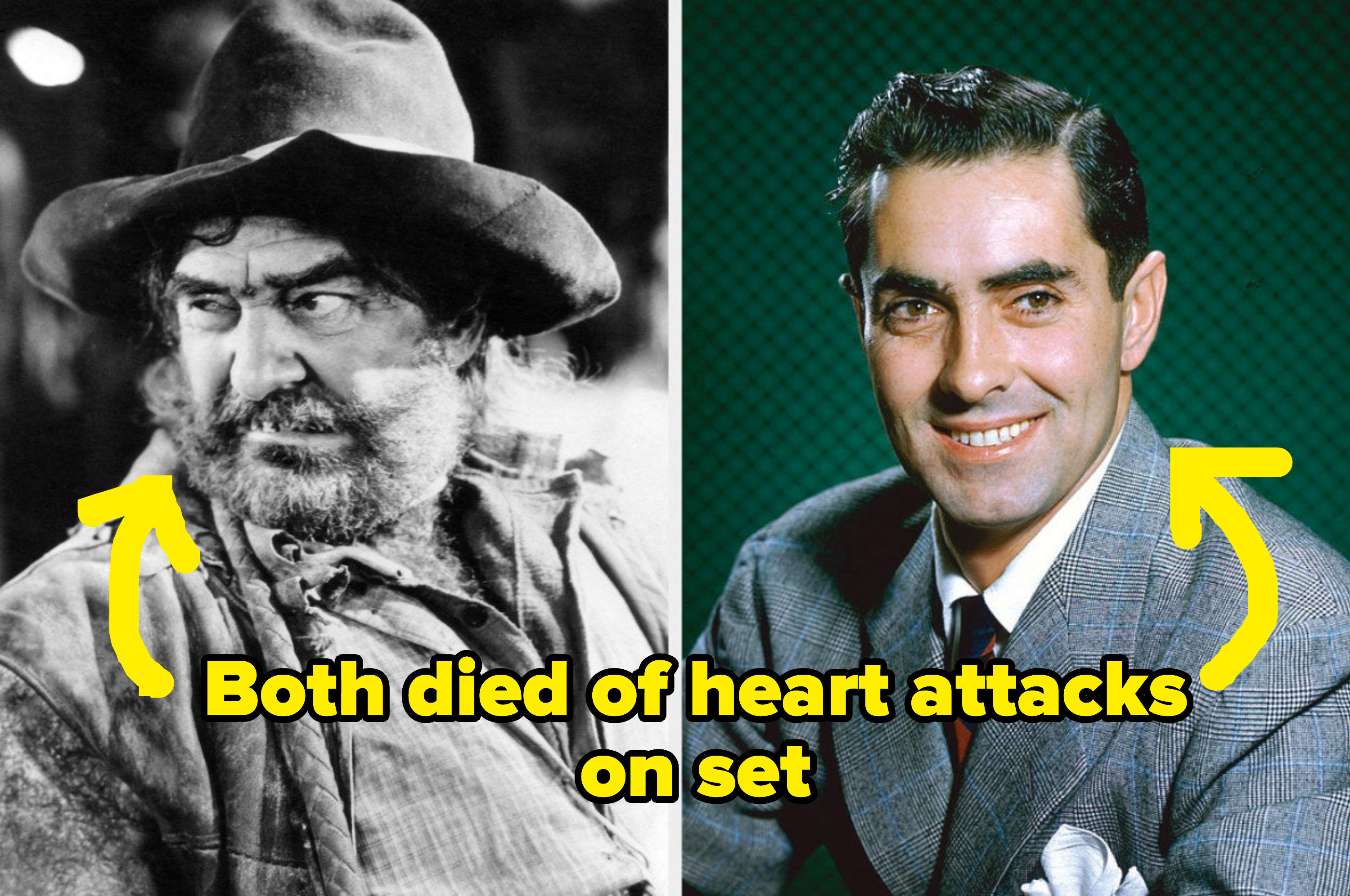 Close-ups of Tyrone Power Sr and son Tyrone Power