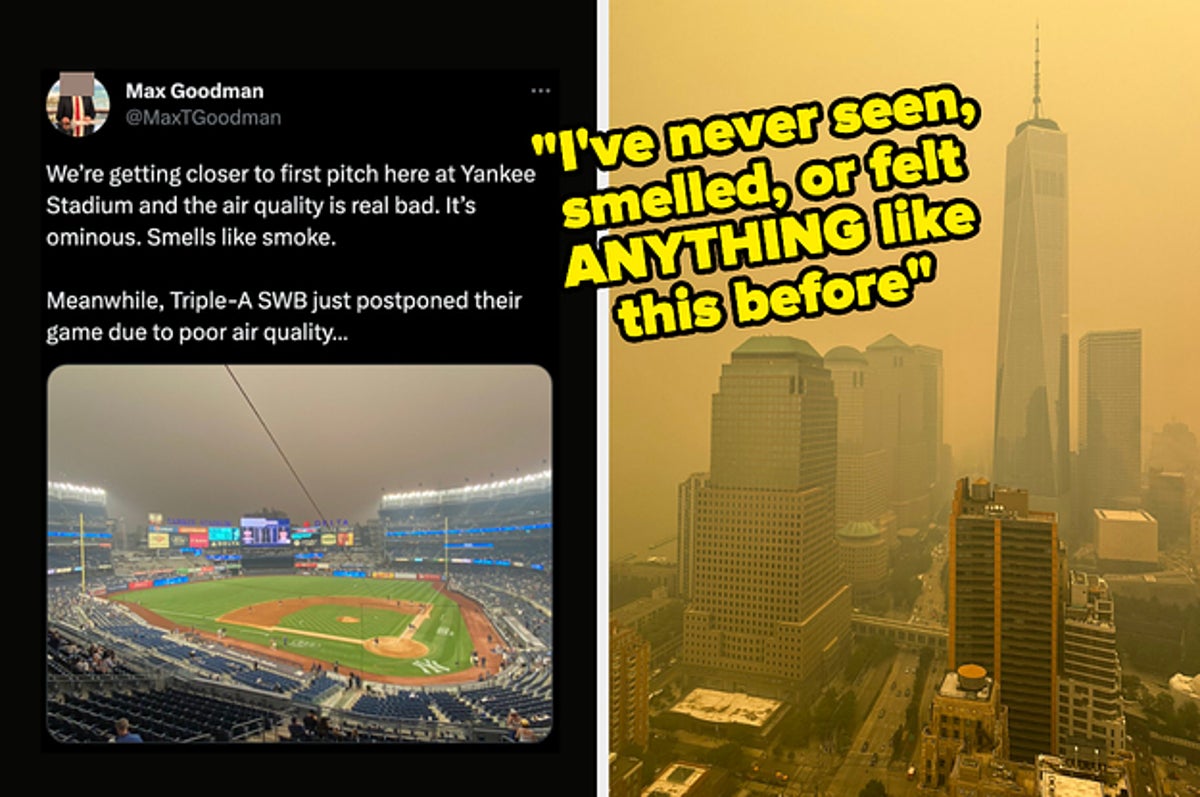 Yankees Stadium shrouded in smoke from Canada wildfire in eerie scene