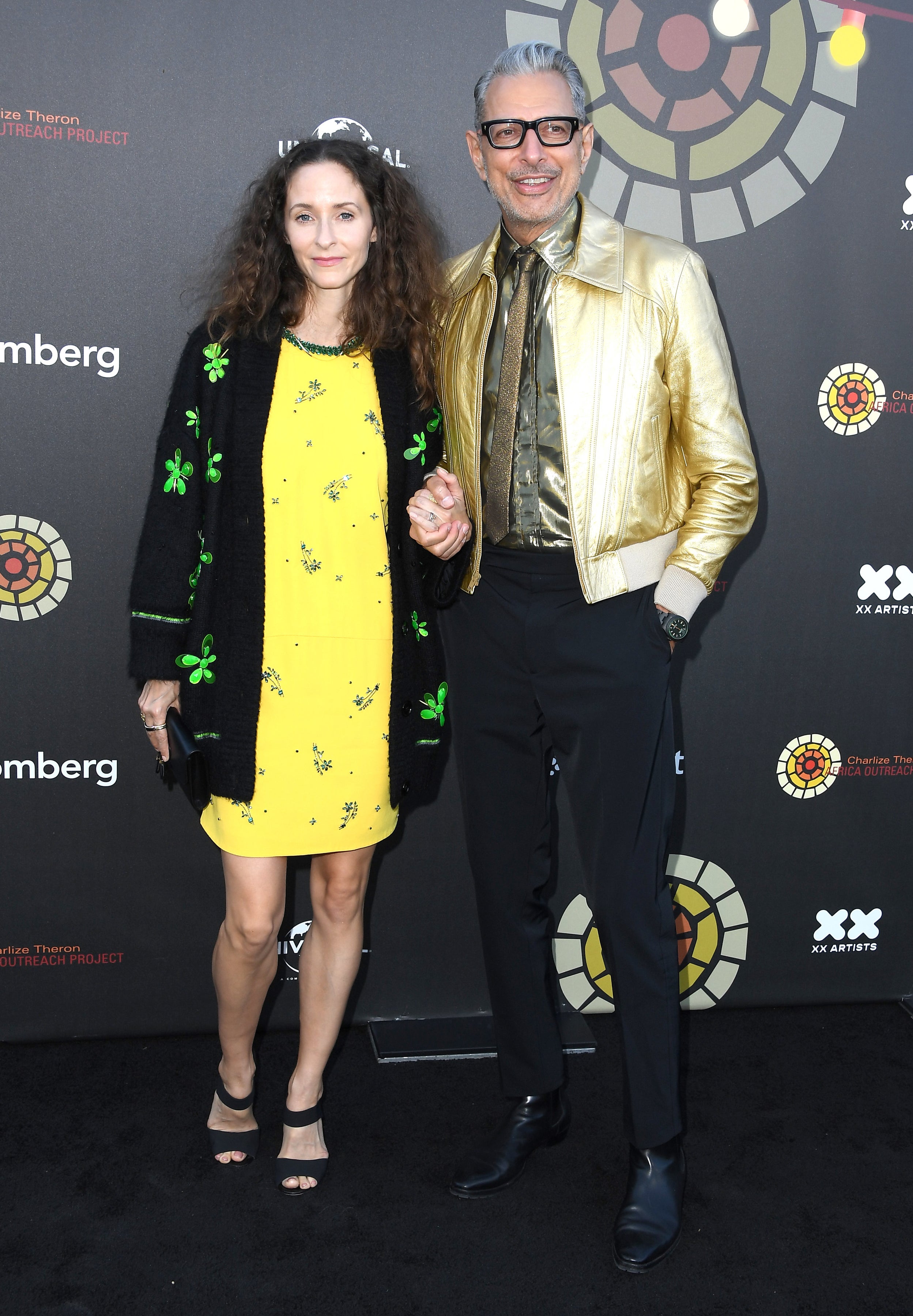Emilie Livingston and Jeff Goldblum on the red carpet