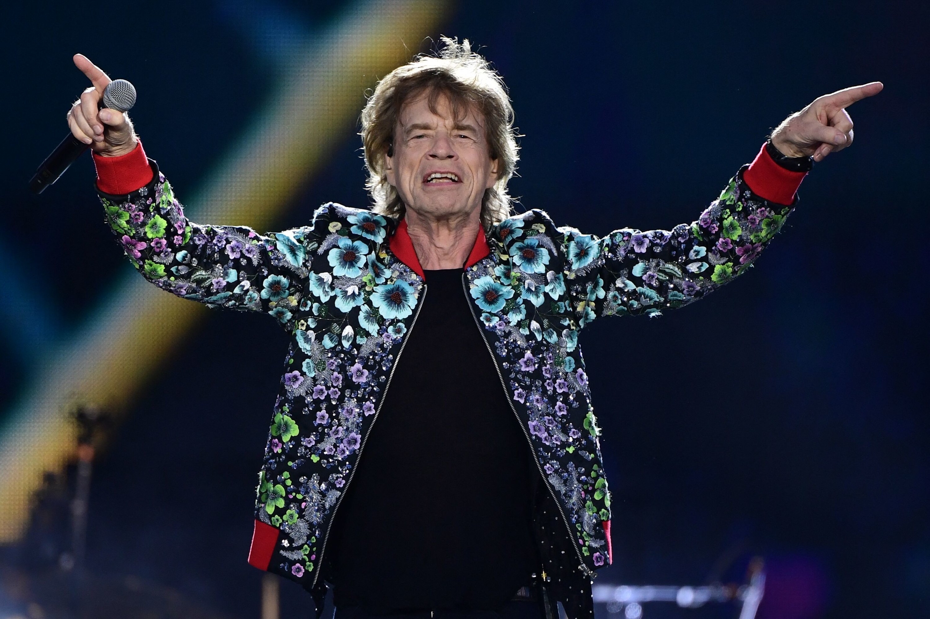 Mick Jagger performing on stage