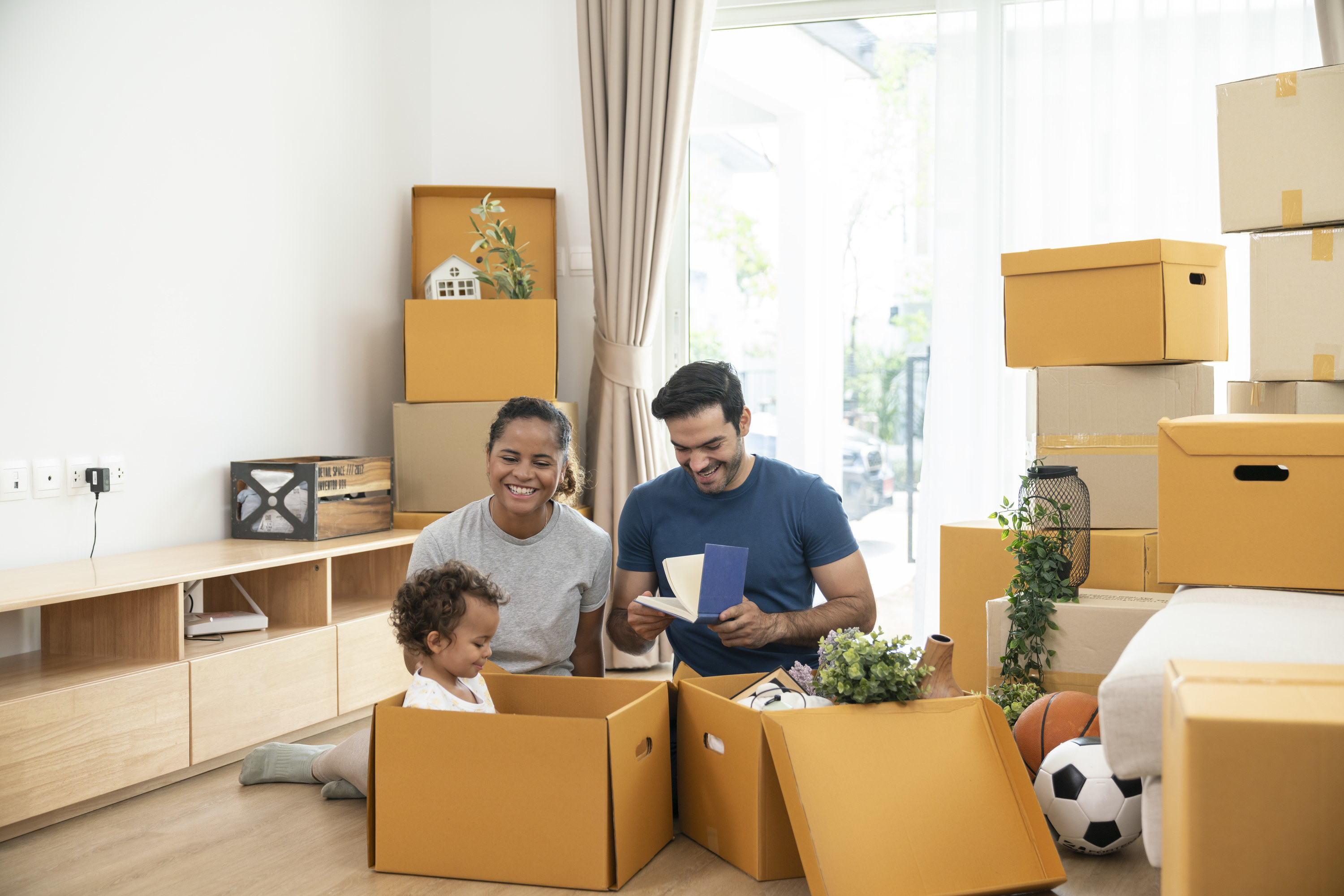 Cheerful Family Moving In New Home