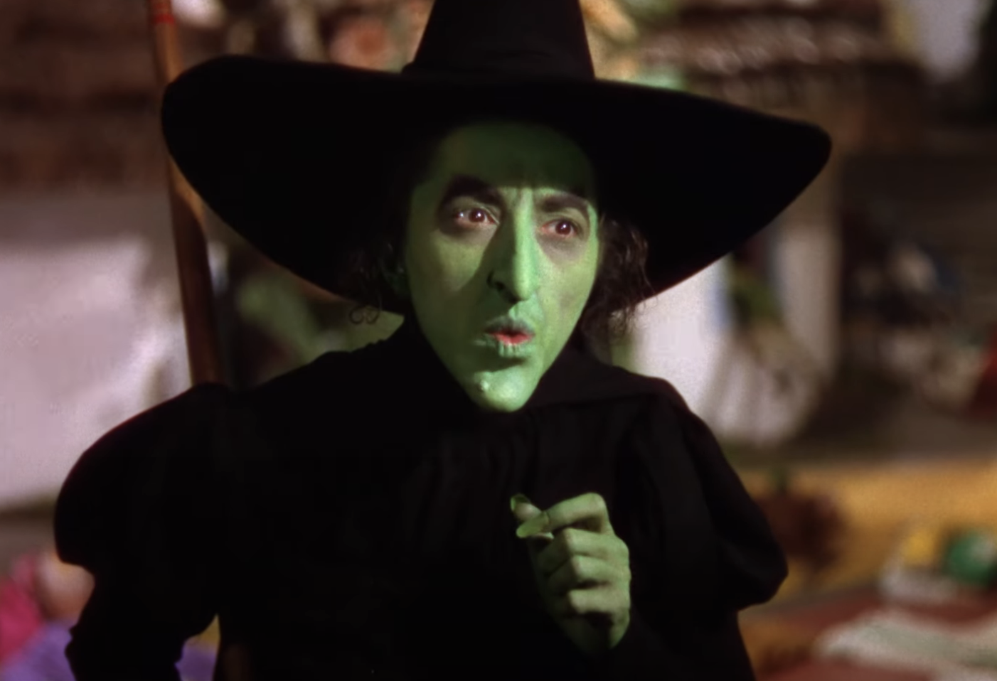 Close-up of Margaret as the Wicked Witch