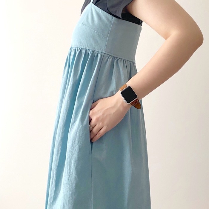 ユニクロのオススメのファッション「リネンブレンドギャザーキャミソールワンピース（標準丈・115～126cm）」