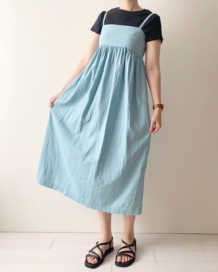 ユニクロのオススメのファッション「リネンブレンドギャザーキャミソールワンピース（標準丈・115～126cm）」