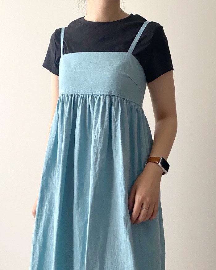 ユニクロのオススメのファッション「リネンブレンドギャザーキャミソールワンピース（標準丈・115～126cm）」
