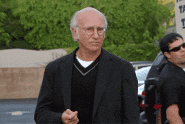 larry david looking uncomfortable on curb your enthusiasm