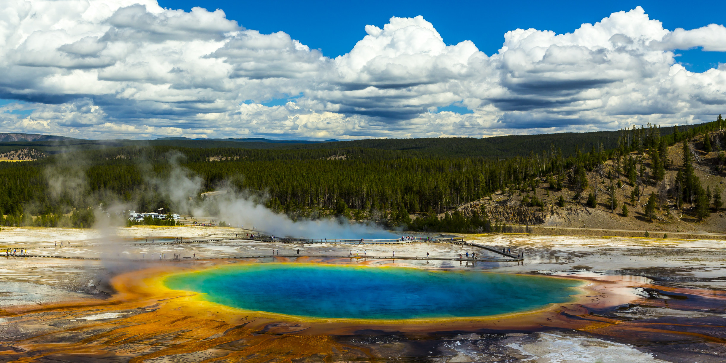 The Grand Prismatic Spring in Yellowstone National Park.