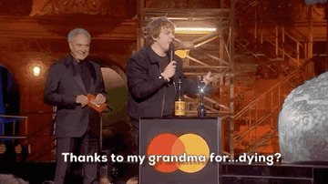 lewis capaldi saying thanks to my grandma for dying