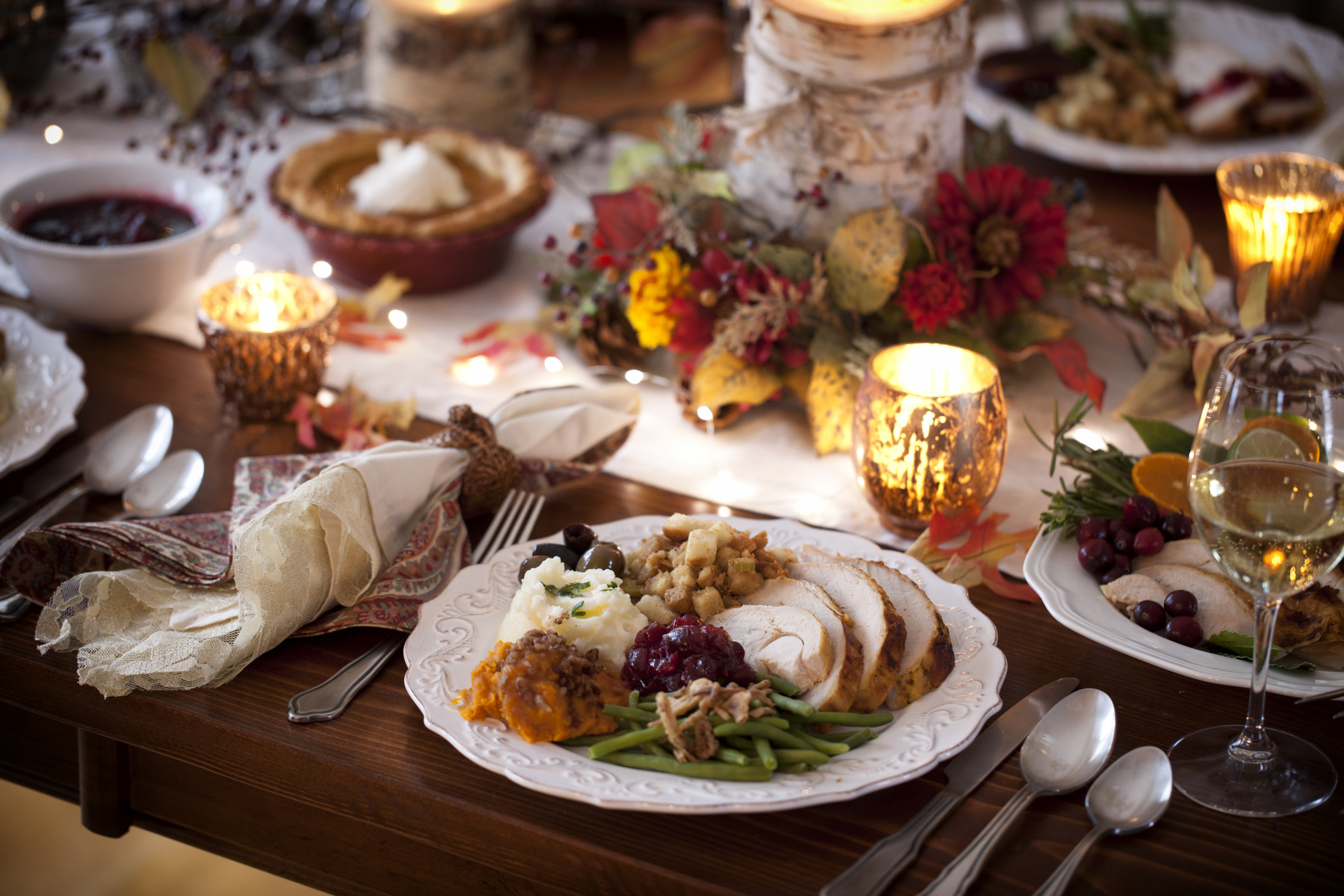 Thanksgiving dinner and tablescape.