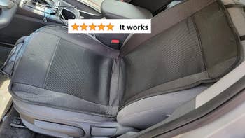 The cushion in a review's car