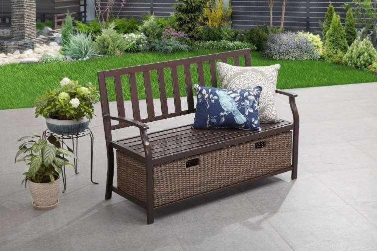 Better homes & gardens camrose discount farmhouse wicker outdoor porch swing