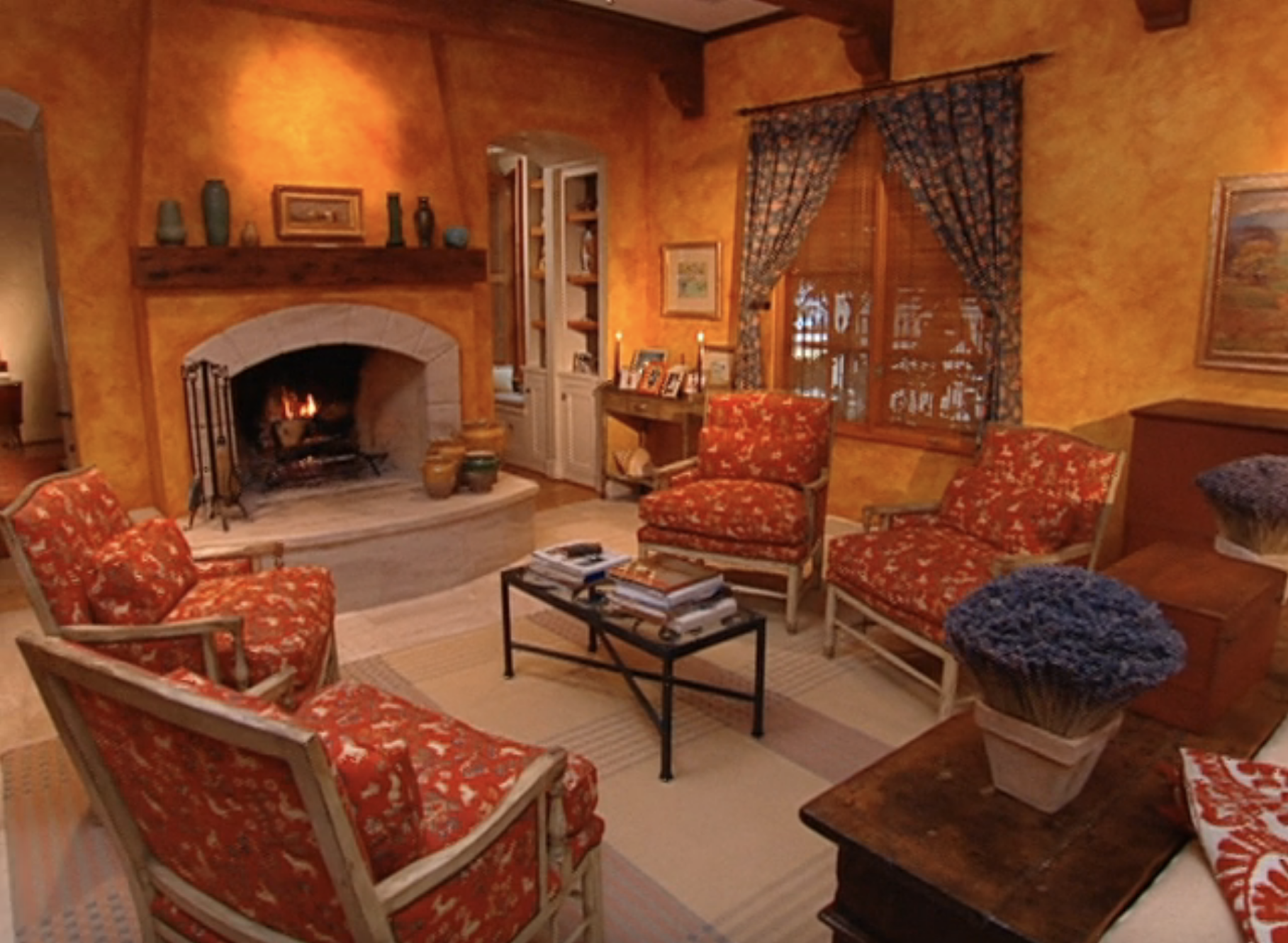 room painted in dark colors and matching chairs