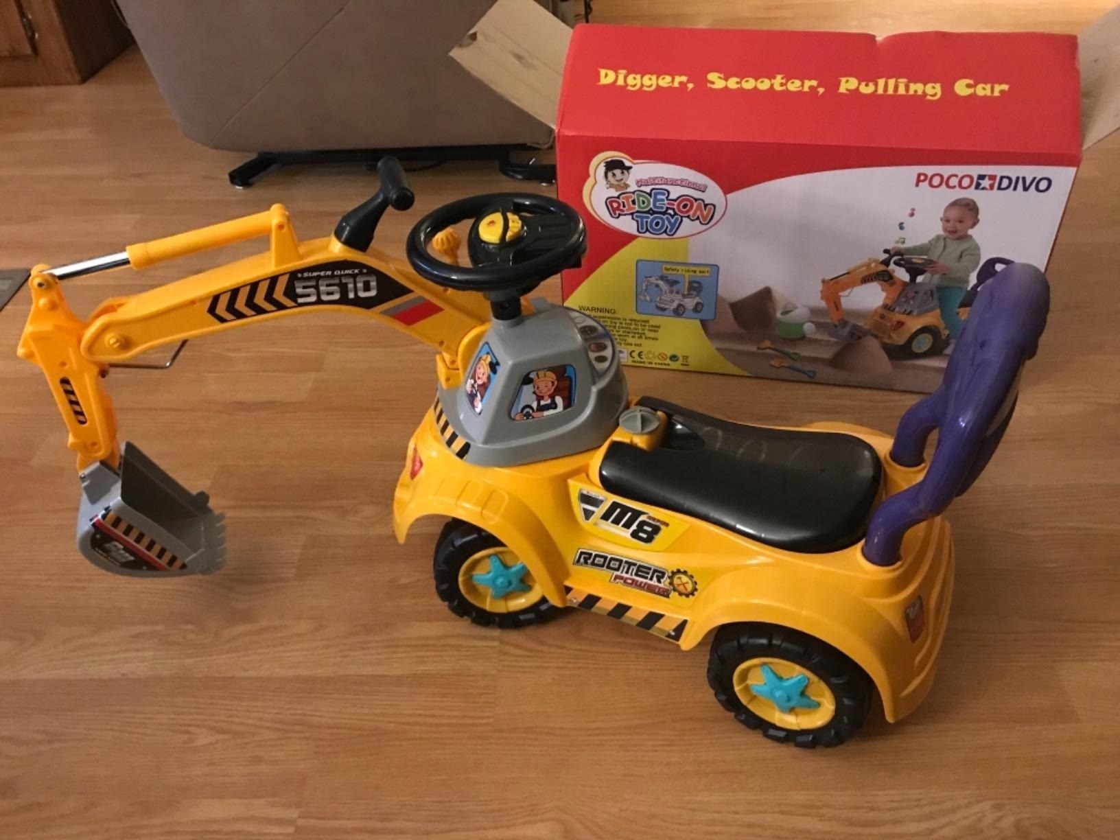 Ride-on digger toy