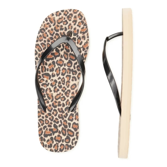 leopard thong flip flop sandals