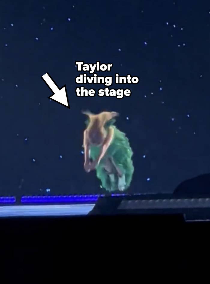 taylor diving on stage