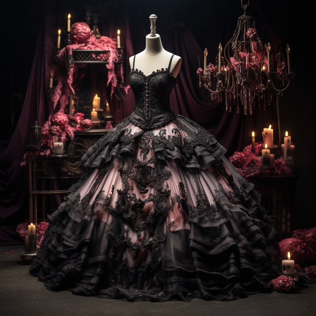 A goth-inspired wedding dress