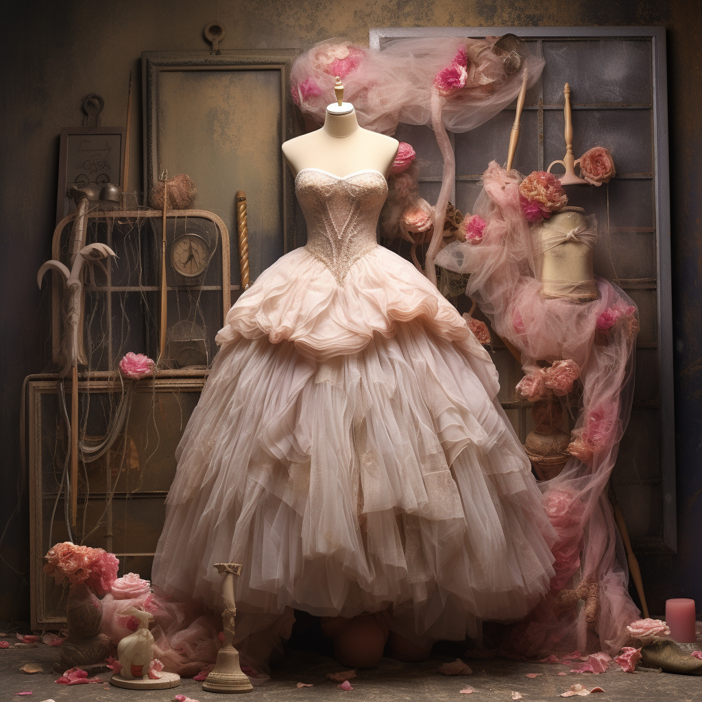A dress with tulle