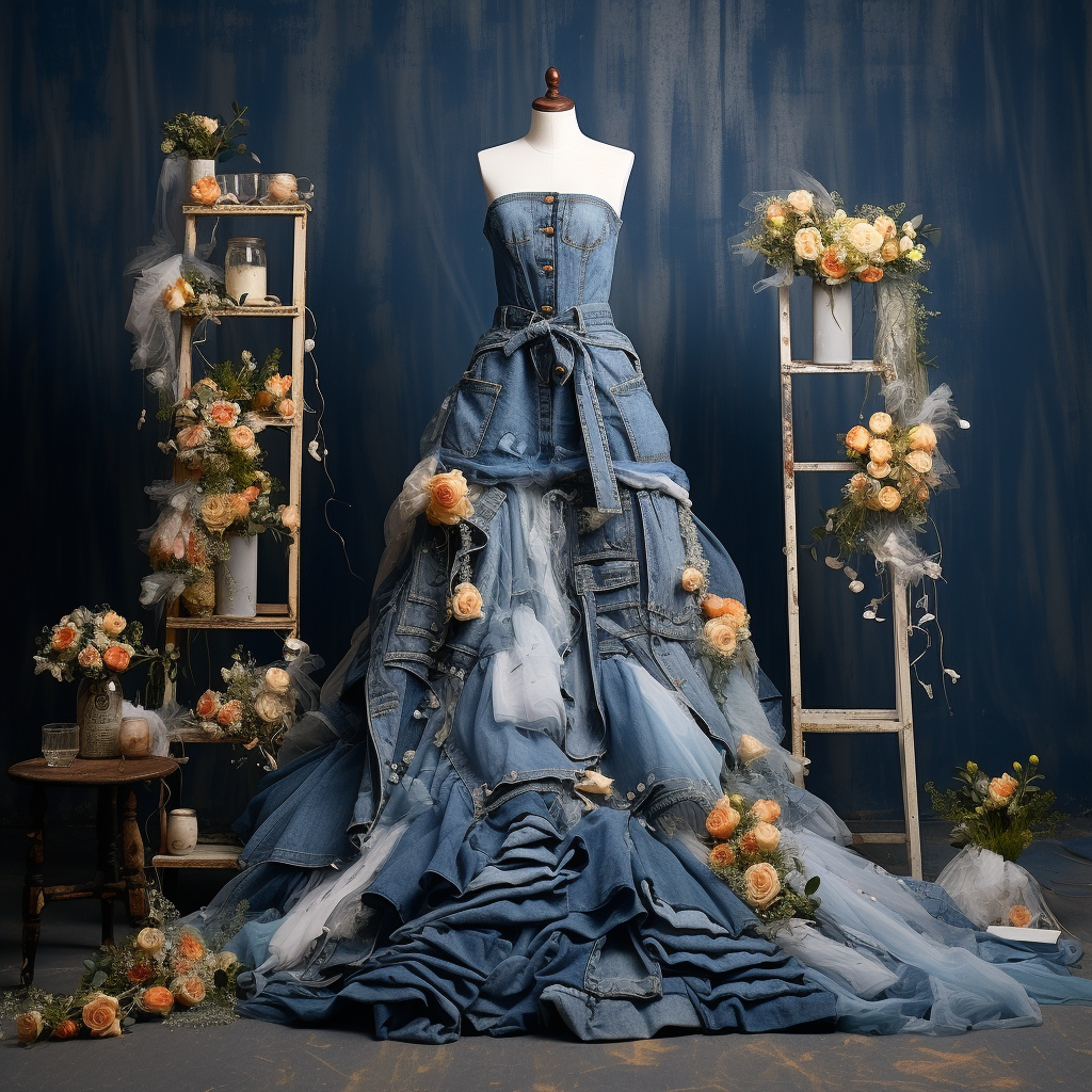 Lace Wedding Dress with Denim Jacket | Top wedding dresses, Denim wedding  dresses, Denim wedding