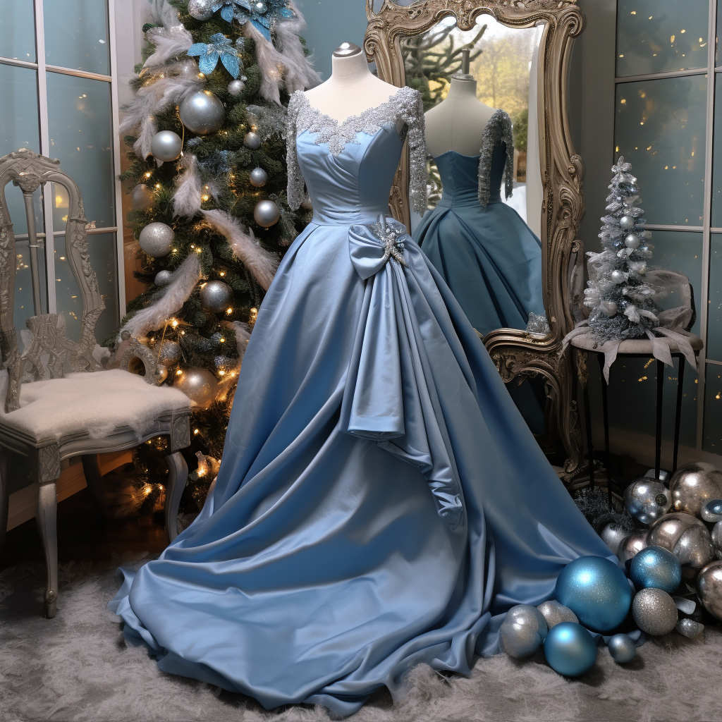A blue gown