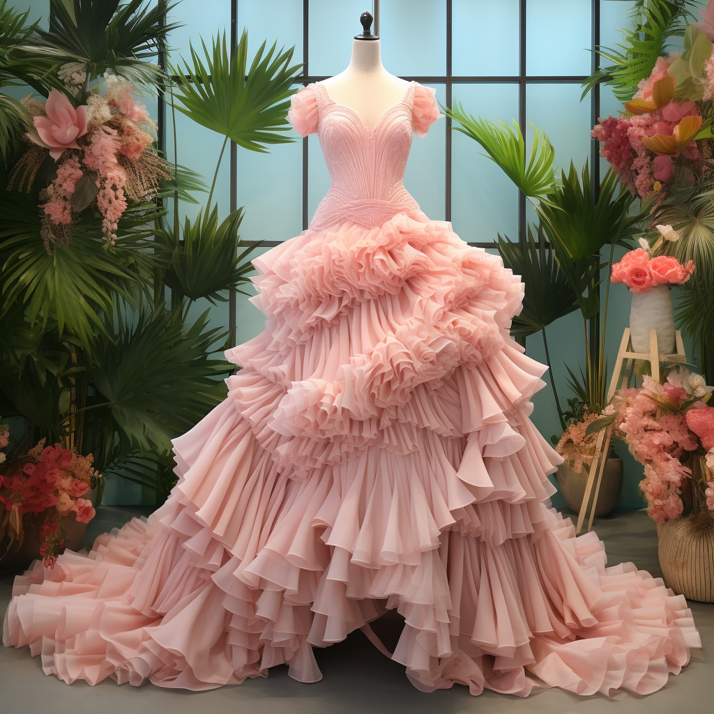 A pink gown