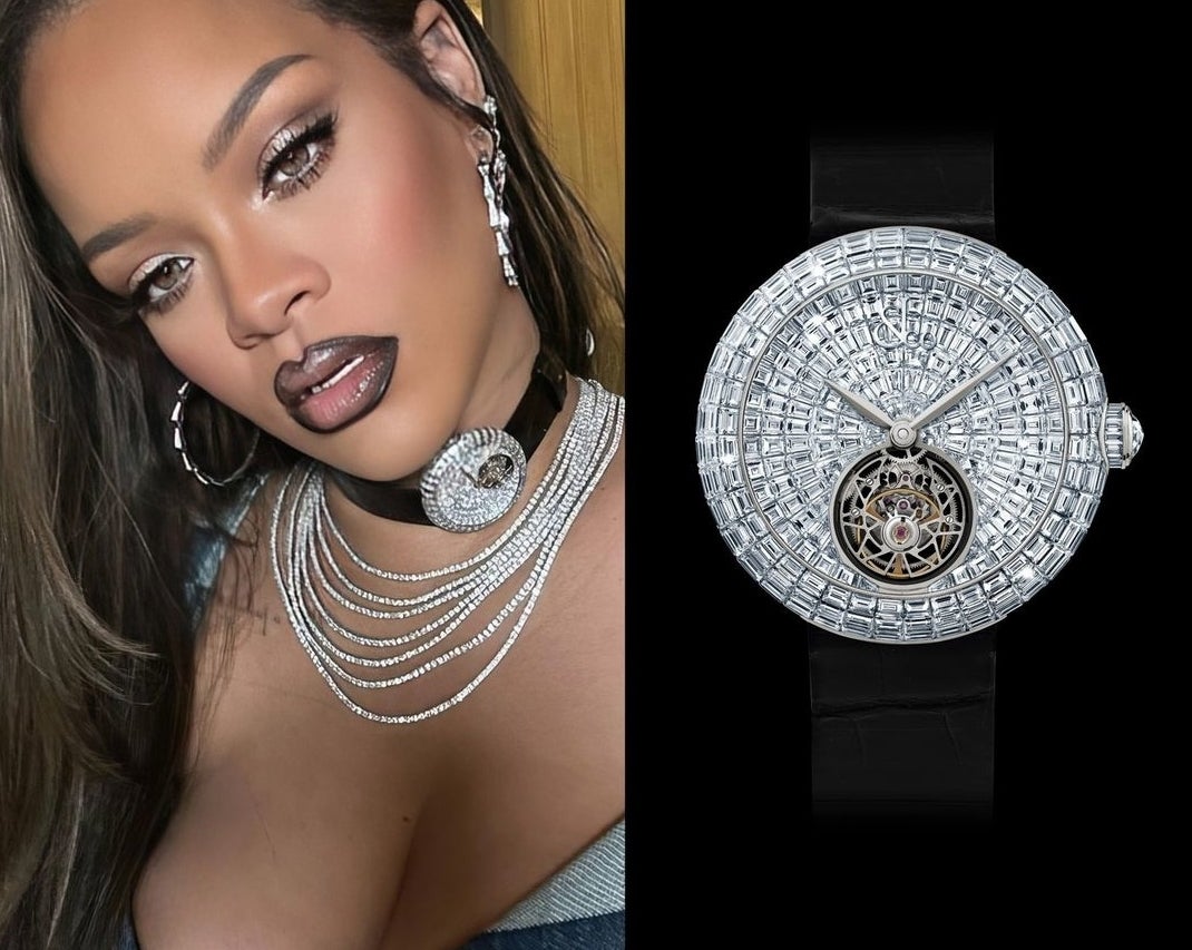 Rihanna Rocks a Jacob & Co. Watch Choker at Louis Vuitton Fashion