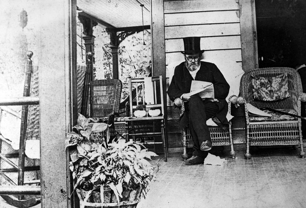 Ulysses S. Grant on his porch