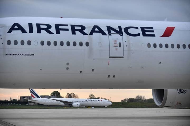 Air France planes arrive at Roissy-Charles-de-Gaulle airport in Roissy-en-France, near Paris