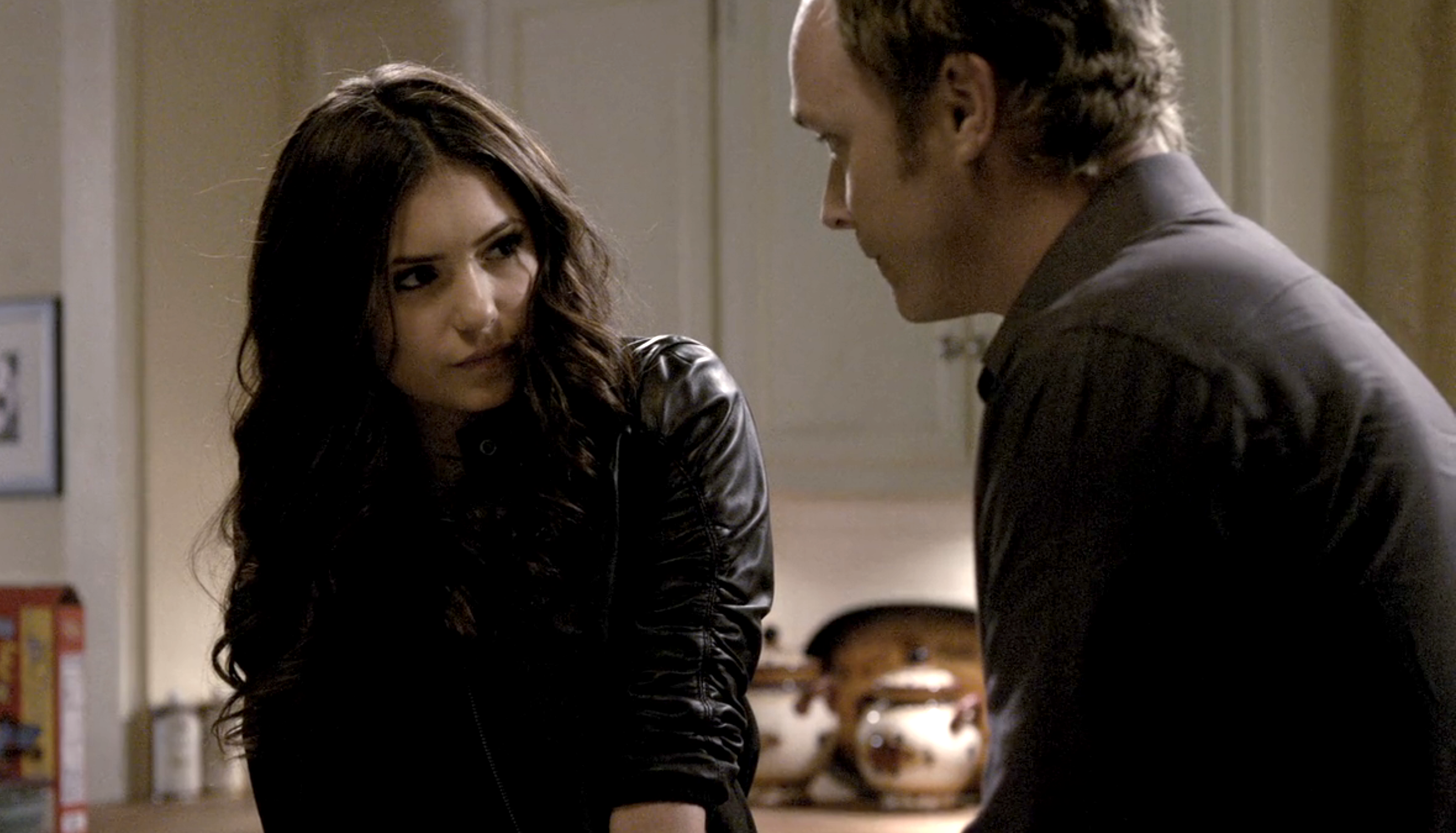Katherine and John having a stare down