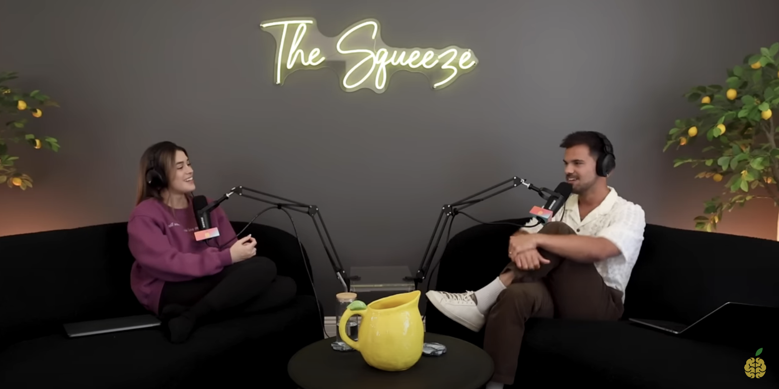 Tay and Taylor Lautner talking on &quot;The Squeeze&quot;