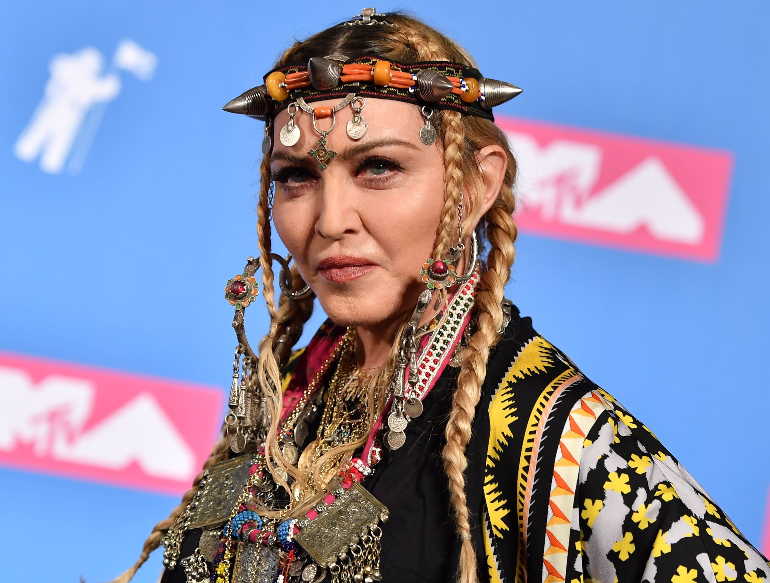 A closeup of Madonna
