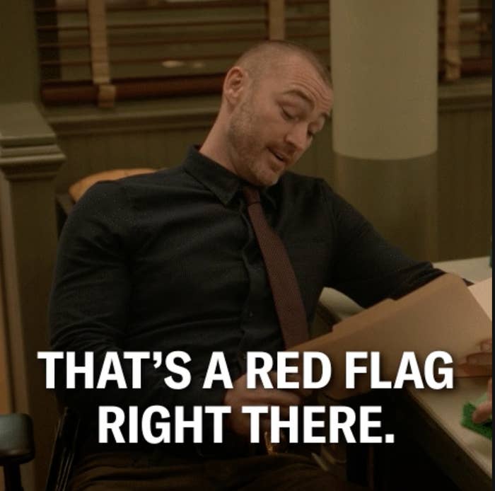 a person saying, &quot;that&#x27;s a red flag right there.&quot;