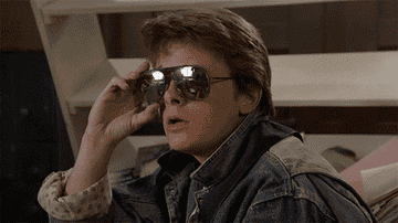 Marty McFly takes off glasses and says &quot;whoa&quot; in Back to the Future