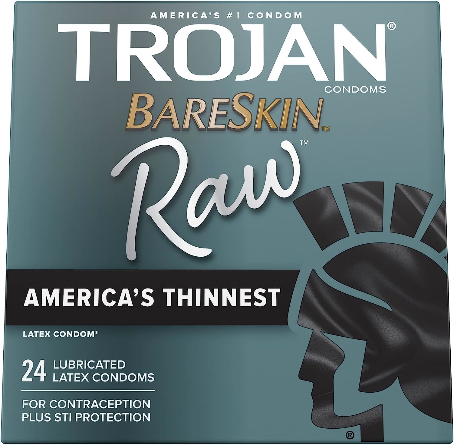 Trojan Bareskin Raw condom label